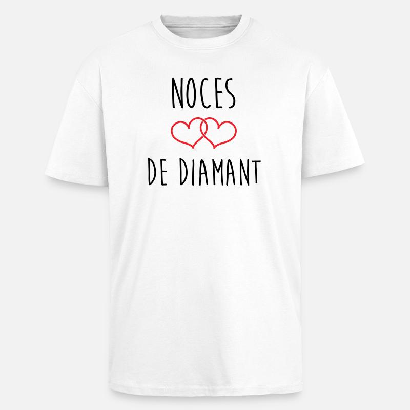Wedding Anniversary - Diamond Wedding (60 years) - Unisex Oversized Heavyweight T-shirt - white