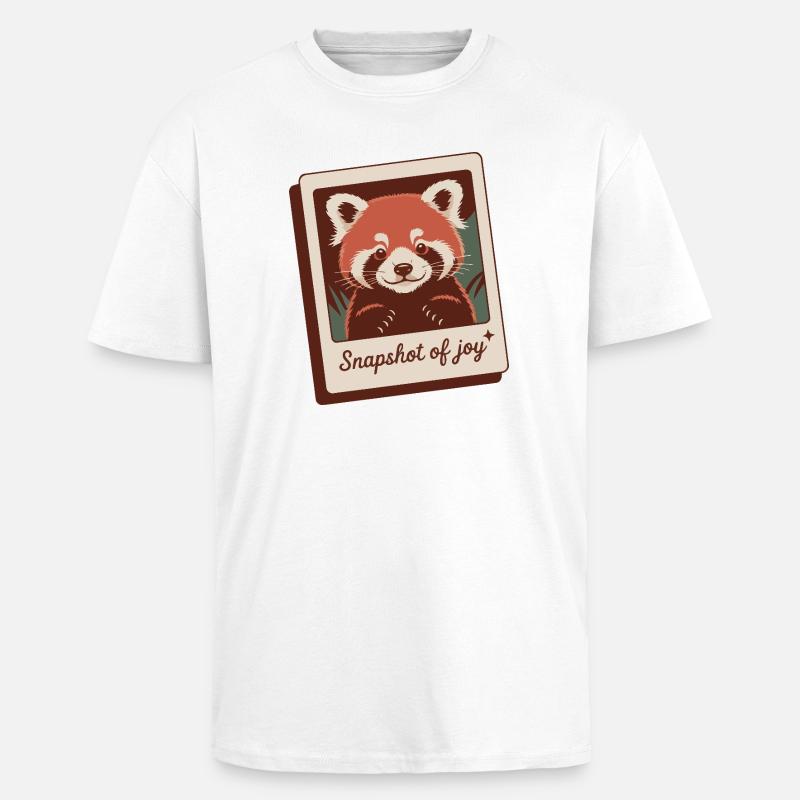 Roter Panda Schnappschuss Freude - Oversized Heavyweight Unisex T-Shirt - Weiß