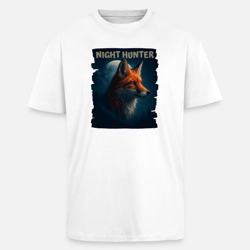 Ræv i Natteskoven - Unisex oversized heavyweight t-shirt - hvid