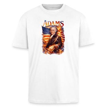 Founding father in a thunderstorm - Unisex Oversized Heavyweight T-shirt - white - Front - Alina (178cm) & Michal (187cm)