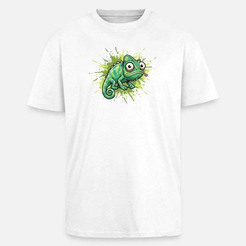 Chameleon Graffiti Spritzer - Oversized Heavyweight Unisex T-Shirt - Weiß
