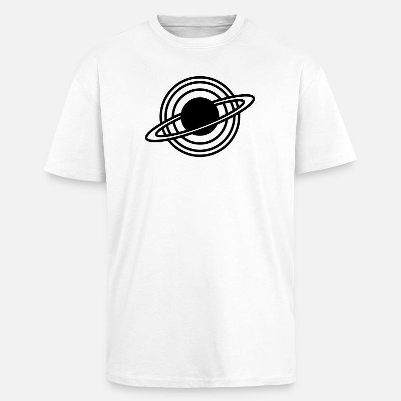 Saturn Planet Ringe Silhouette - Oversized Heavyweight Unisex T-Shirt - Weiß