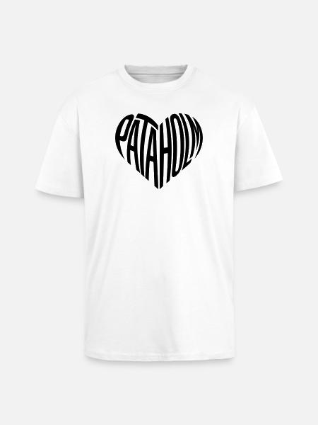 Pataholm Heart Font - Unisex Oversized Heavyweight T-shirt - white