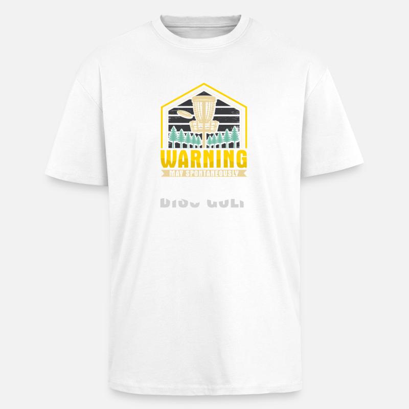 Cadeaux de disc golf Disc Golf - T-shirt unisexe oversize épais - blanc