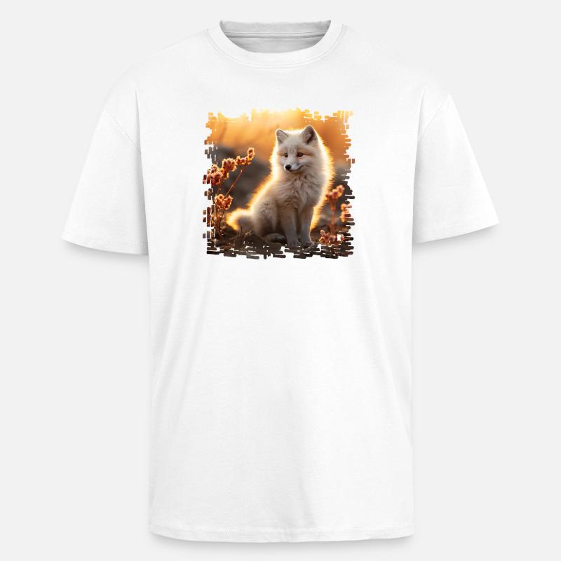 Polarræv ved Sobbeb-forliset - Unisex oversized heavyweight t-shirt - hvid