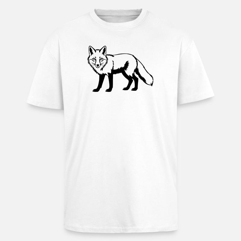 Fuchs - Oversized Heavyweight Unisex T-Shirt - Weiß