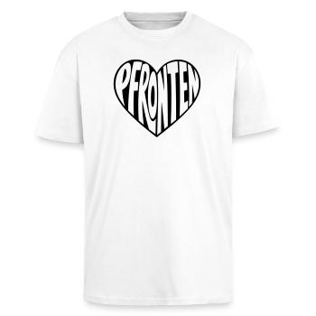 Pfronten Allgäu im Herzen - Oversized Heavyweight Unisex T-Shirt - Weiß - Vorne - Alina (178cm) & Michal (187cm)