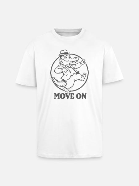 Dancing SKAlligator in a suit - Unisex Oversized Heavyweight T-shirt - white