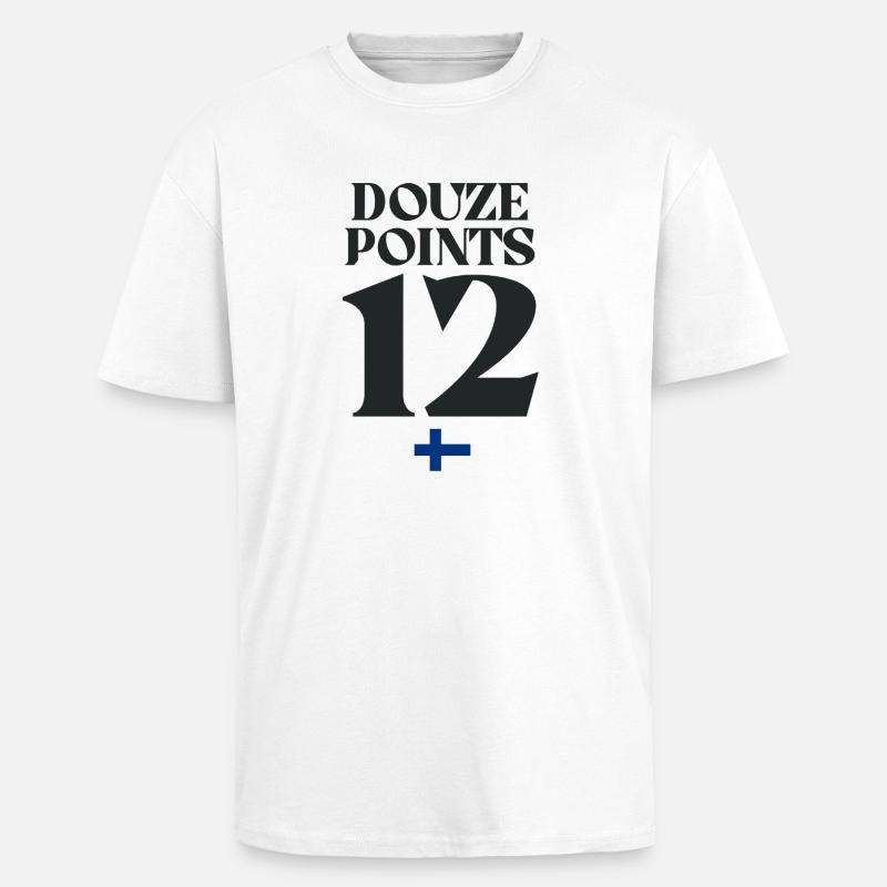Douze Points 12 Finland Flag eurovision - Heavy Oversized T-Shirt - white