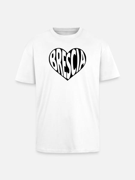Brescia Heart Typography - Unisex Oversized Heavyweight T-shirt - white