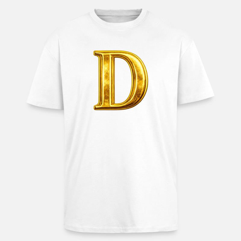 Monogramme en D Or - T-shirt unisexe oversize épais - blanc