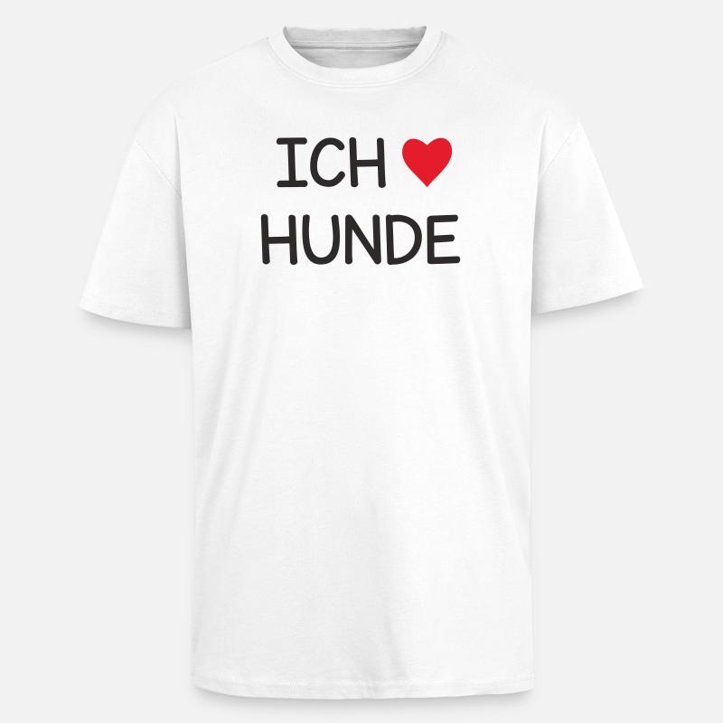 Ich ❤️ Hunde – Süßes Hundeliebe Textdesign - Oversized Heavyweight Unisex T-Shirt - Weiß