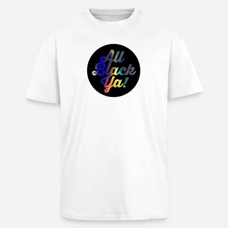 All Black Ya Gradient Script - Unisex Oversized Heavyweight T-shirt - white