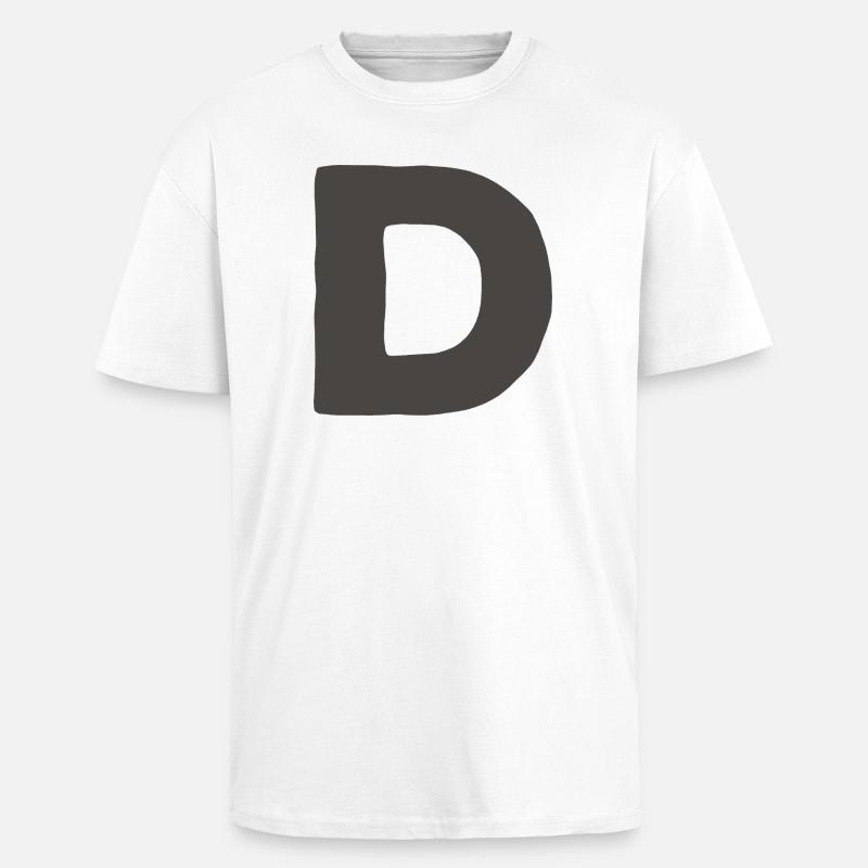 Minimalbuchstabe D Fett Monogramm-Typografie - Oversized Heavyweight Unisex T-Shirt - Weiß