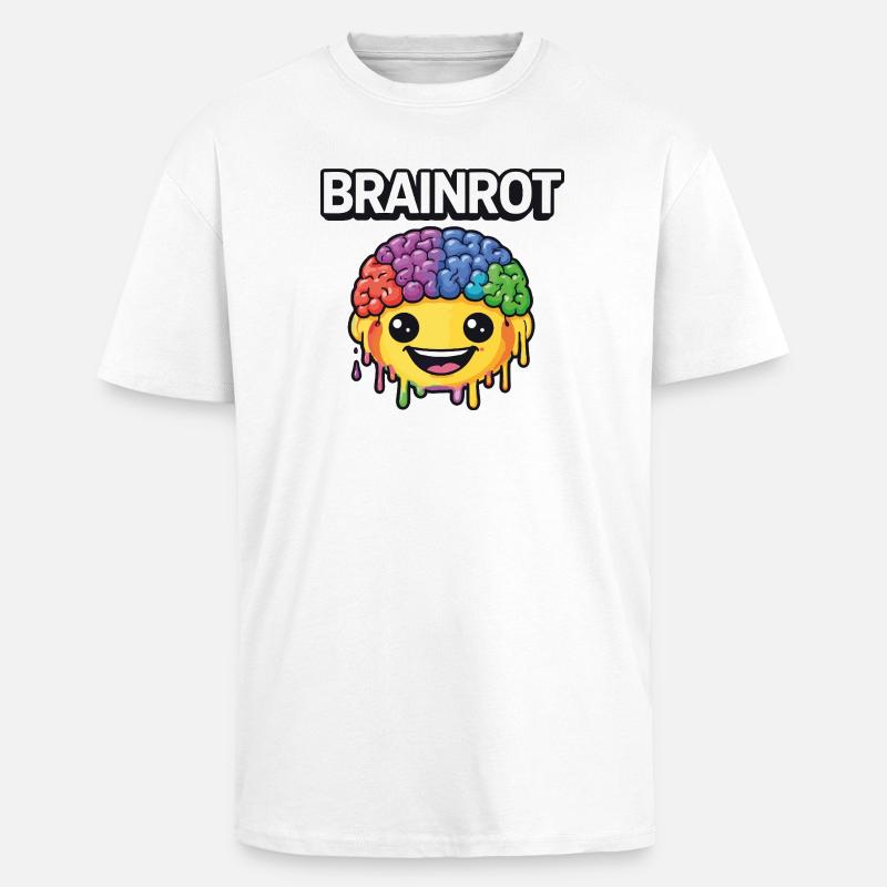 Brainrot Rainbow Smile - Oversized Heavyweight Unisex T-Shirt - Weiß
