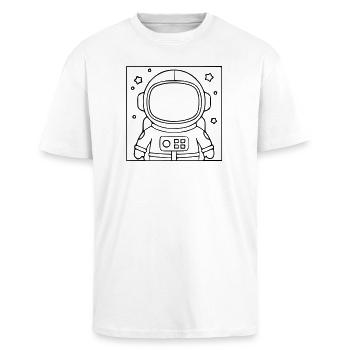 Silhouette de l’étoile de la combinaison d’astronaute - T-shirt unisexe oversize épais - blanc - Devant - Alina (178cm) & Michal (187cm)