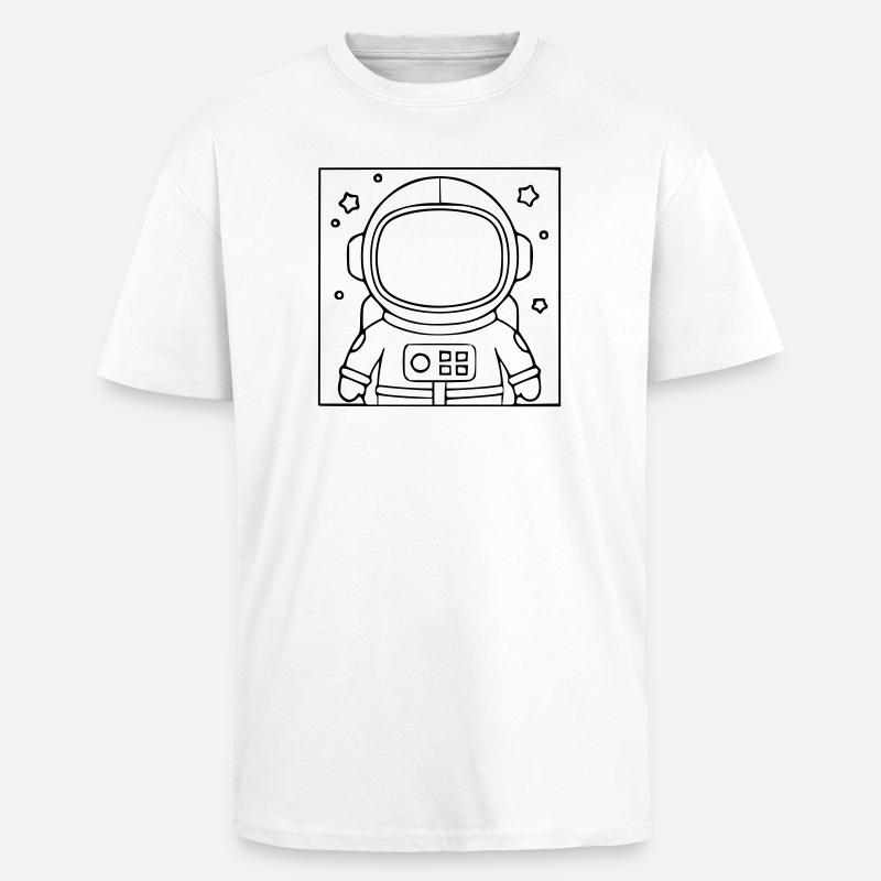 Silhouette de l’étoile de la combinaison d’astronaute - T-shirt unisexe oversize épais - blanc
