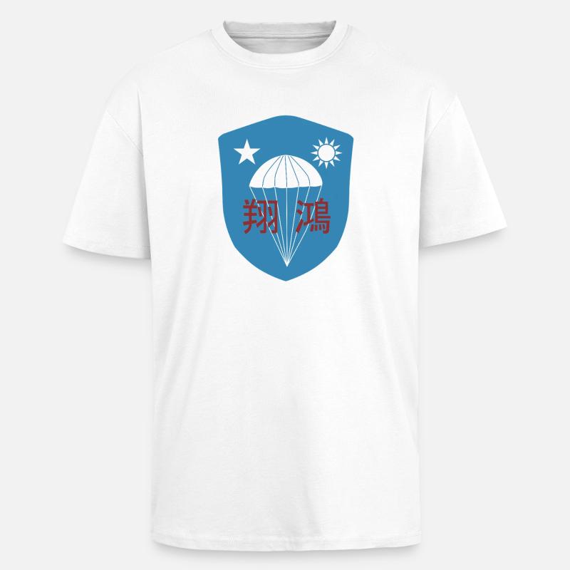 WWII: Chinese OSS Commando Paratrooper Patch - Unisex Oversized Heavyweight T-shirt - white
