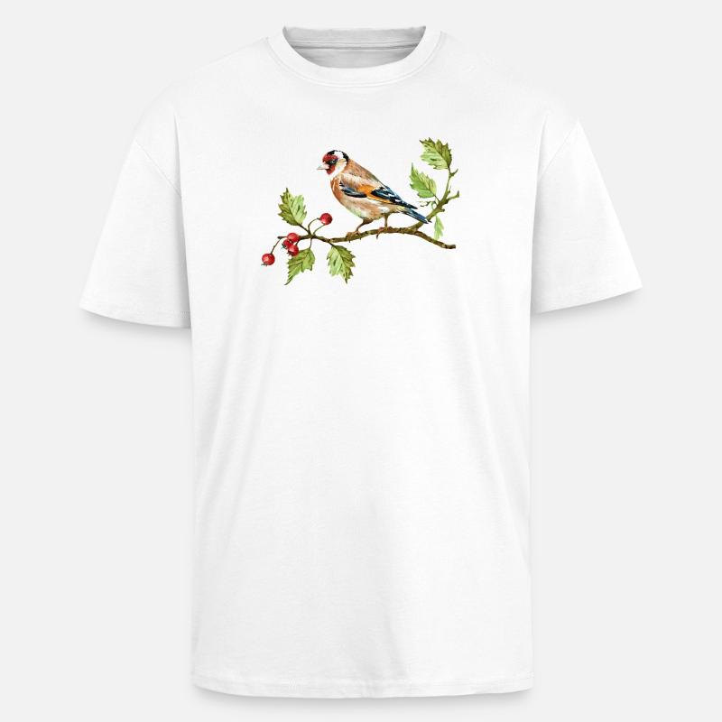 Bunter Vogel - Oversized Heavyweight Unisex T-Shirt - Weiß