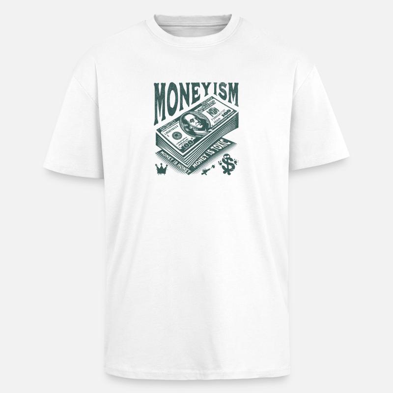 Money Is King Stack Artwork - Oversized Heavyweight Unisex T-Shirt - Weiß