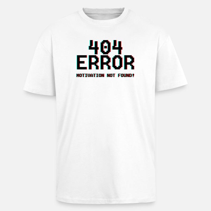 Not Found Glitch Neon 404 - Oversized Heavyweight Unisex T-Shirt - Weiß
