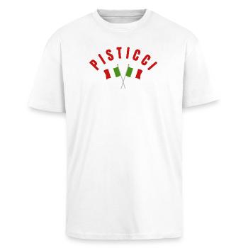 Pisticci Italian Flags - Unisex Oversized Heavyweight T-shirt - white - Front - Alina (178cm) & Michal (187cm)