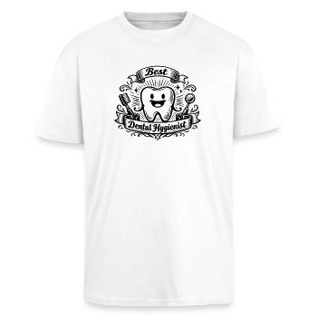 Meilleur hygiéniste dentaire - T-shirt unisexe oversize épais - blanc - Devant - Alina (178cm) & Michal (187cm)