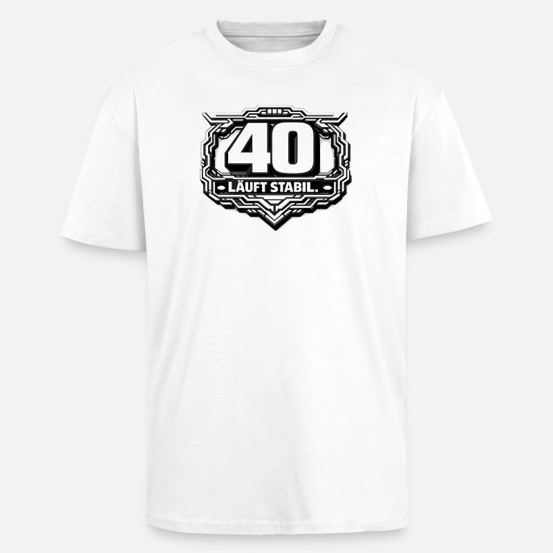 40 Läuft Stabil Badge - Oversized Heavyweight Unisex T-Shirt - Weiß