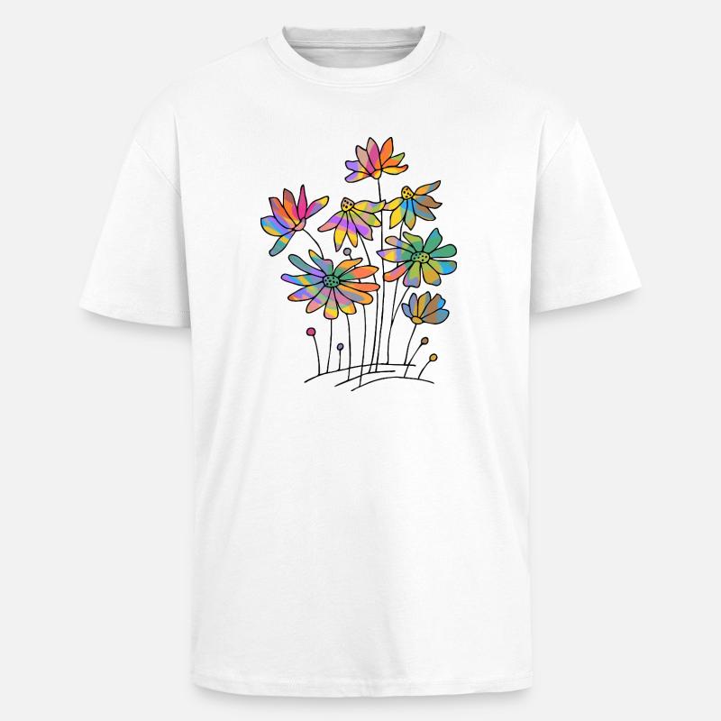 Blumen - Oversized Heavyweight Unisex T-Shirt - Weiß