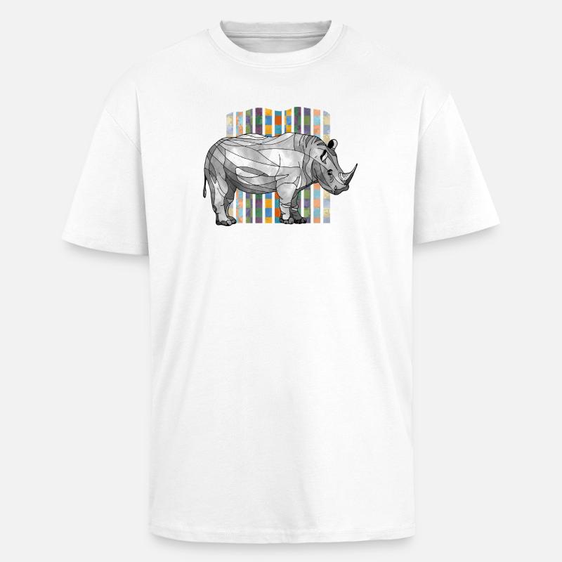 rhinoceros - Unisex Oversized Heavyweight T-shirt - white