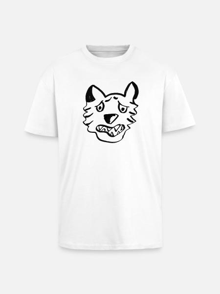Black Wolf Graffiti Lines - Unisex Oversized Heavyweight T-shirt - white