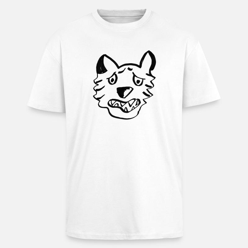Black Wolf Graffiti-Linien - Oversized Heavyweight Unisex T-Shirt - Weiß