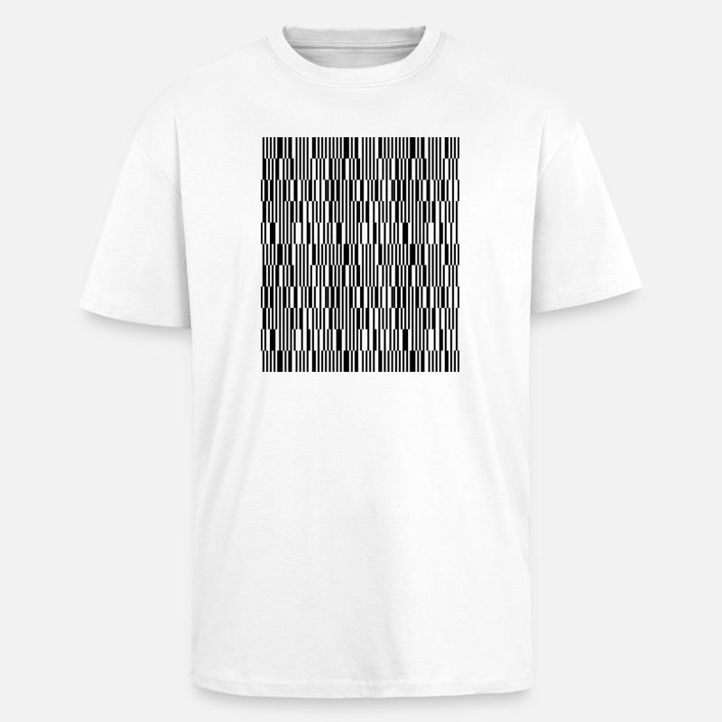 Conception de lignes géométriques - T-shirt unisexe oversize épais - blanc