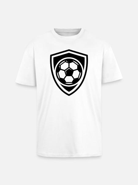 Fussball Wappen Schild - Oversized Heavyweight Unisex T-Shirt - Weiß
