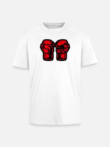 Boxhandschuhe Symbol Boxen - Oversized Heavyweight Unisex T-Shirt - Weiß