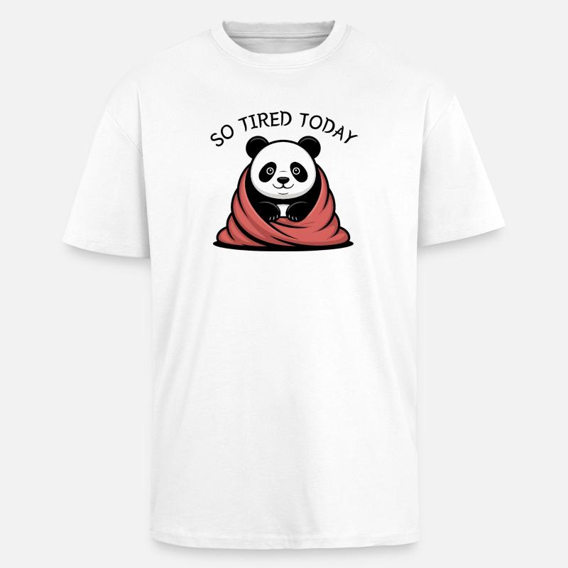 Panda Cuddle Dream Under Blanket - Unisex Oversized Heavyweight T-shirt - white