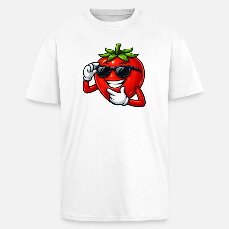 Coole Cartoon Tomate Comic Gemüse Spaß - Oversized Heavyweight Unisex T-Shirt - Weiß