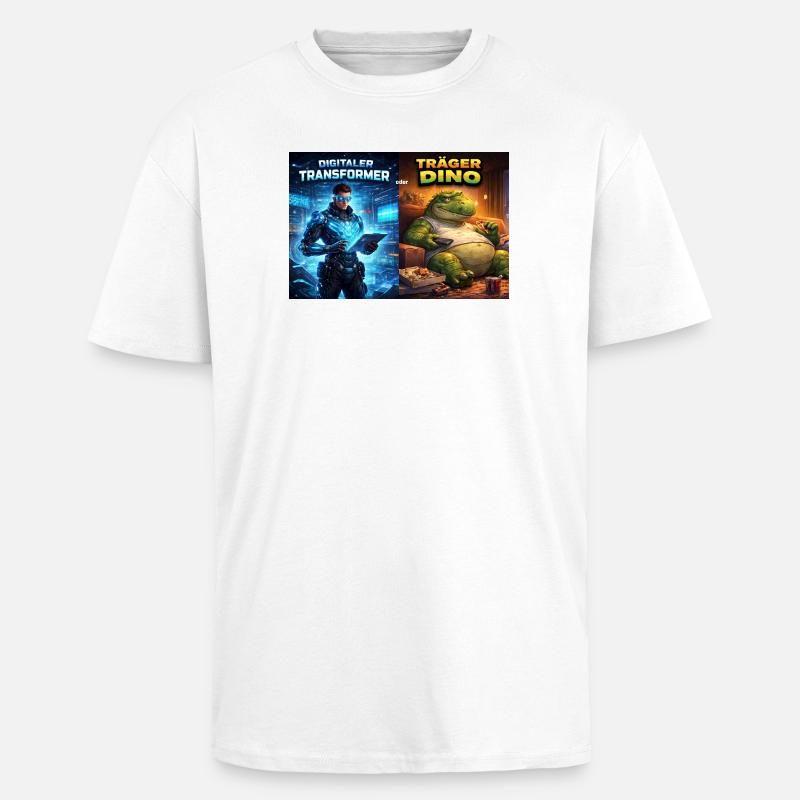 Digitaler Tech-Kämpfer oder träger Dino - Oversized Heavyweight Unisex T-Shirt - Weiß