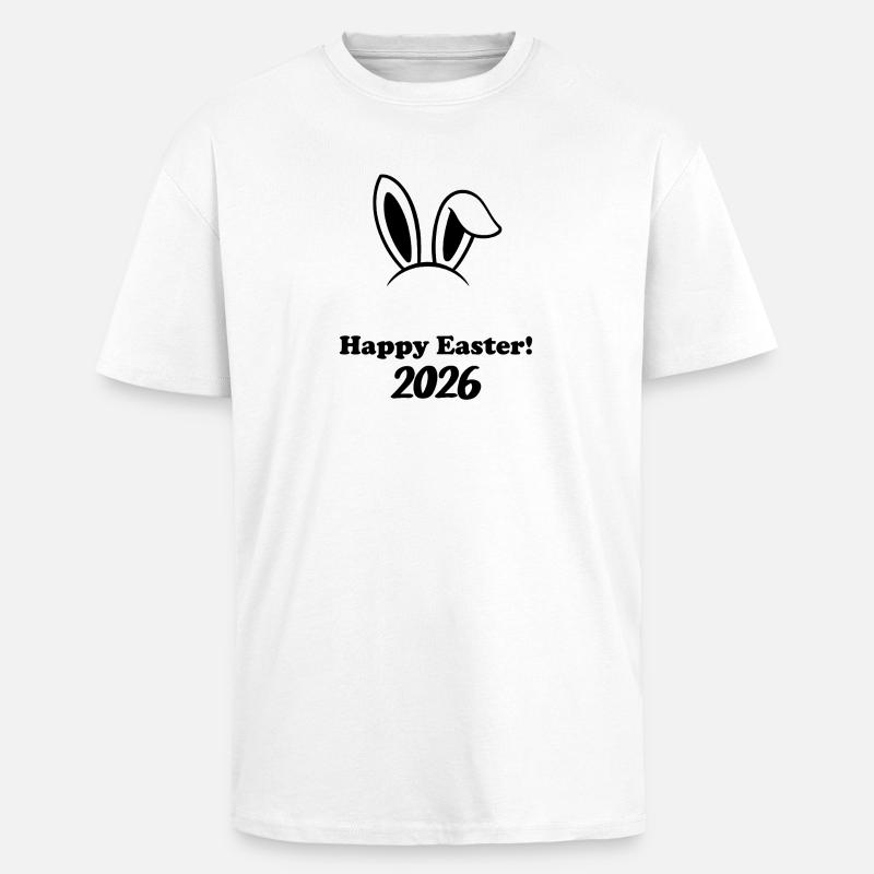 Happy Easter 2026 - Easter Bunny Design - Unisex Oversized Heavyweight T-shirt - white