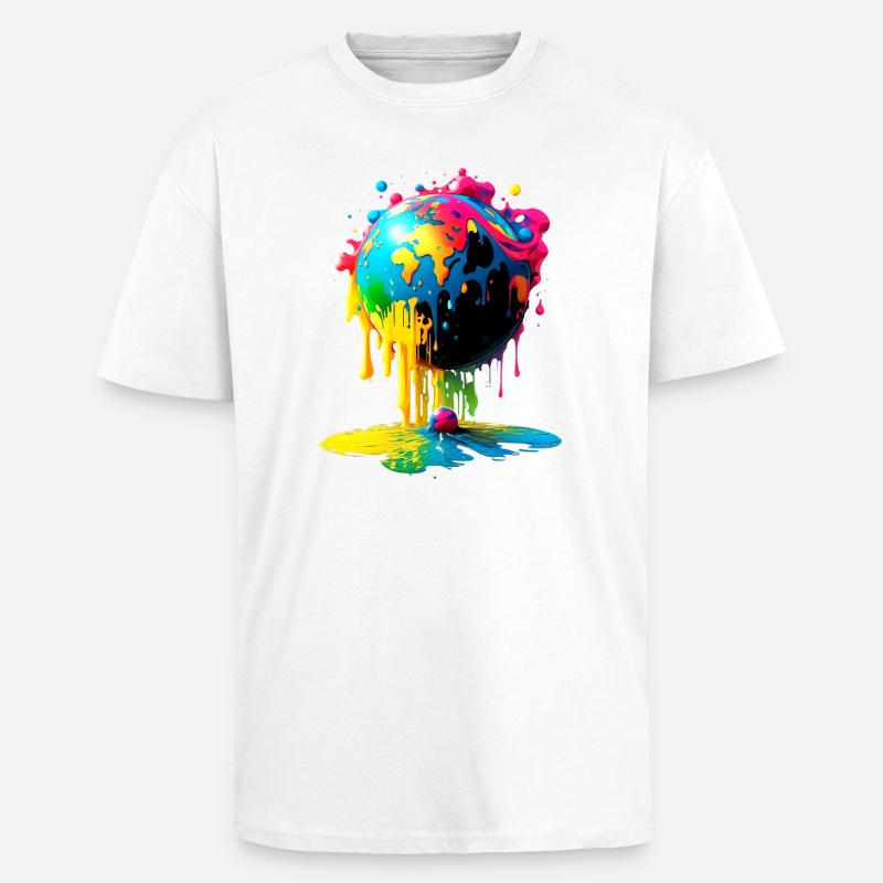 Globe - Earth - Globe - Unisex Oversized Heavyweight T-shirt - white