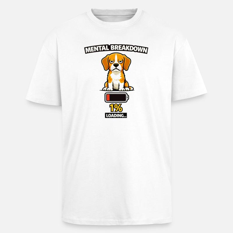 Effondrement mental du Beagle Loading - T-shirt unisexe oversize épais - blanc