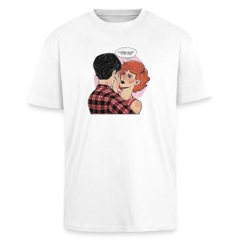IT – Losers Stick Together Design - Unisex Oversized Heavyweight T-shirt - white - Front - Alina (178cm) & Michal (187cm)