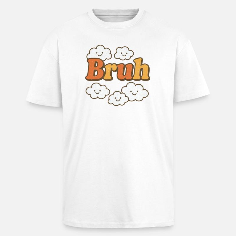 Bruh Clouds Glitter-Typografie - Oversized Heavyweight Unisex T-Shirt - Weiß