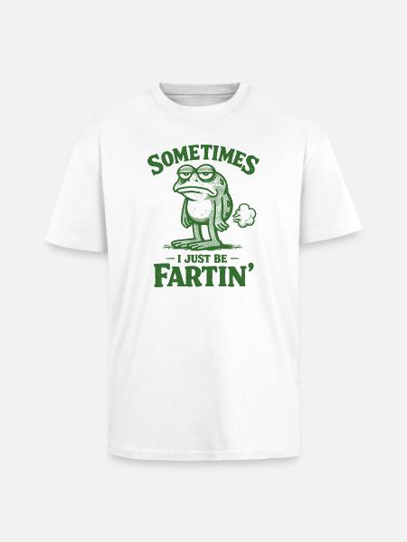 Nogle gange er jeg bare en pruttende frø. - Unisex oversized heavyweight t-shirt - hvid