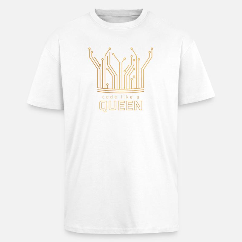 Code Like a Queen - Oversized Heavyweight Unisex T-Shirt - Weiß