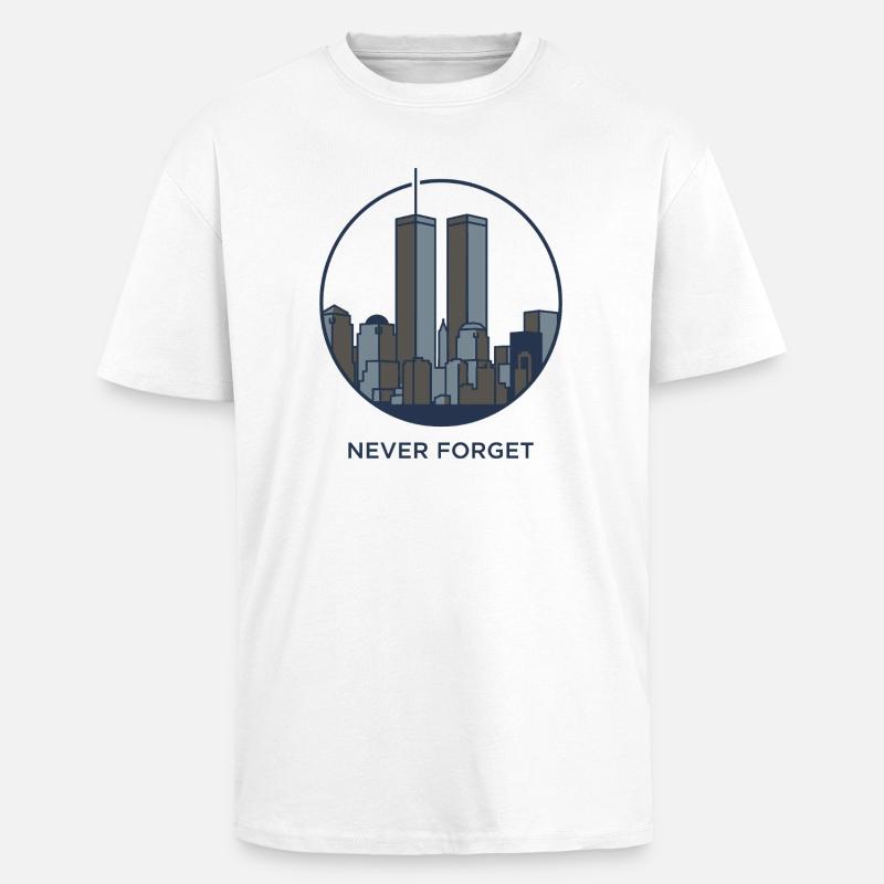 Promemoria per lo skyline Never Forget - T-shirt unisex oversize pesante - bianco