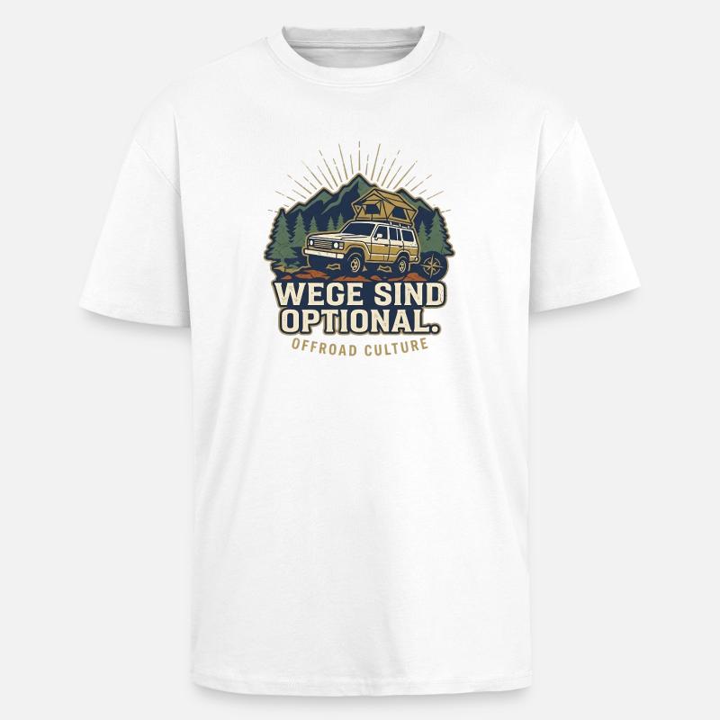 Offroad Spruch - Wege Sind Optional Retro - Oversized Heavyweight Unisex T-Shirt - Weiß
