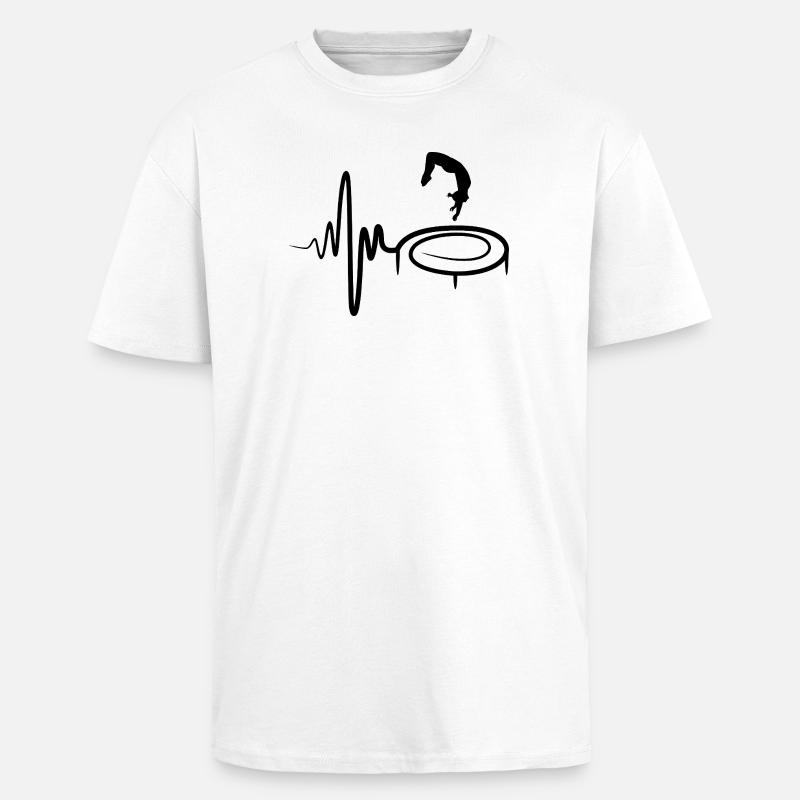 Trampolinbarn - Unisex oversized t-shirt i kraftig kvalitet - vit