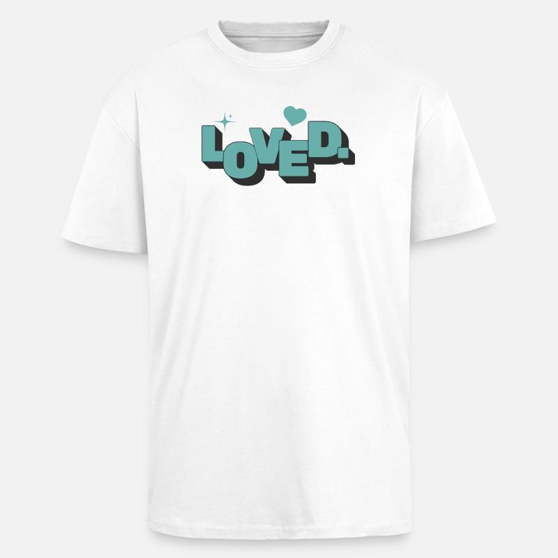 Aimé 1 Jean 4:16 Foi chrétienne - T-shirt unisexe oversize épais - blanc