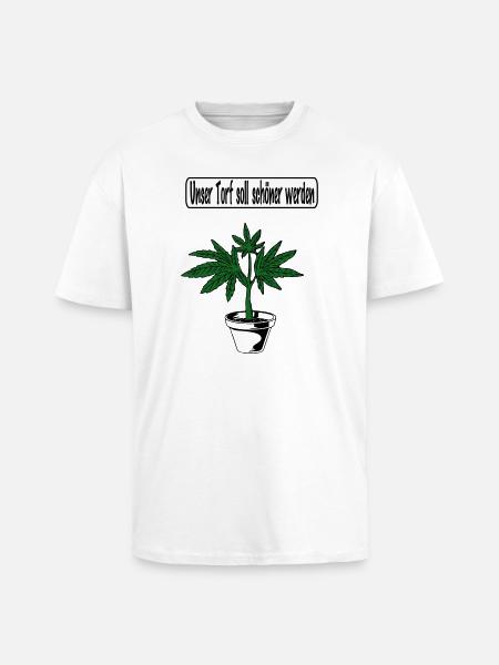 Cannabis-Design - Oversized Heavyweight Unisex T-Shirt - Weiß